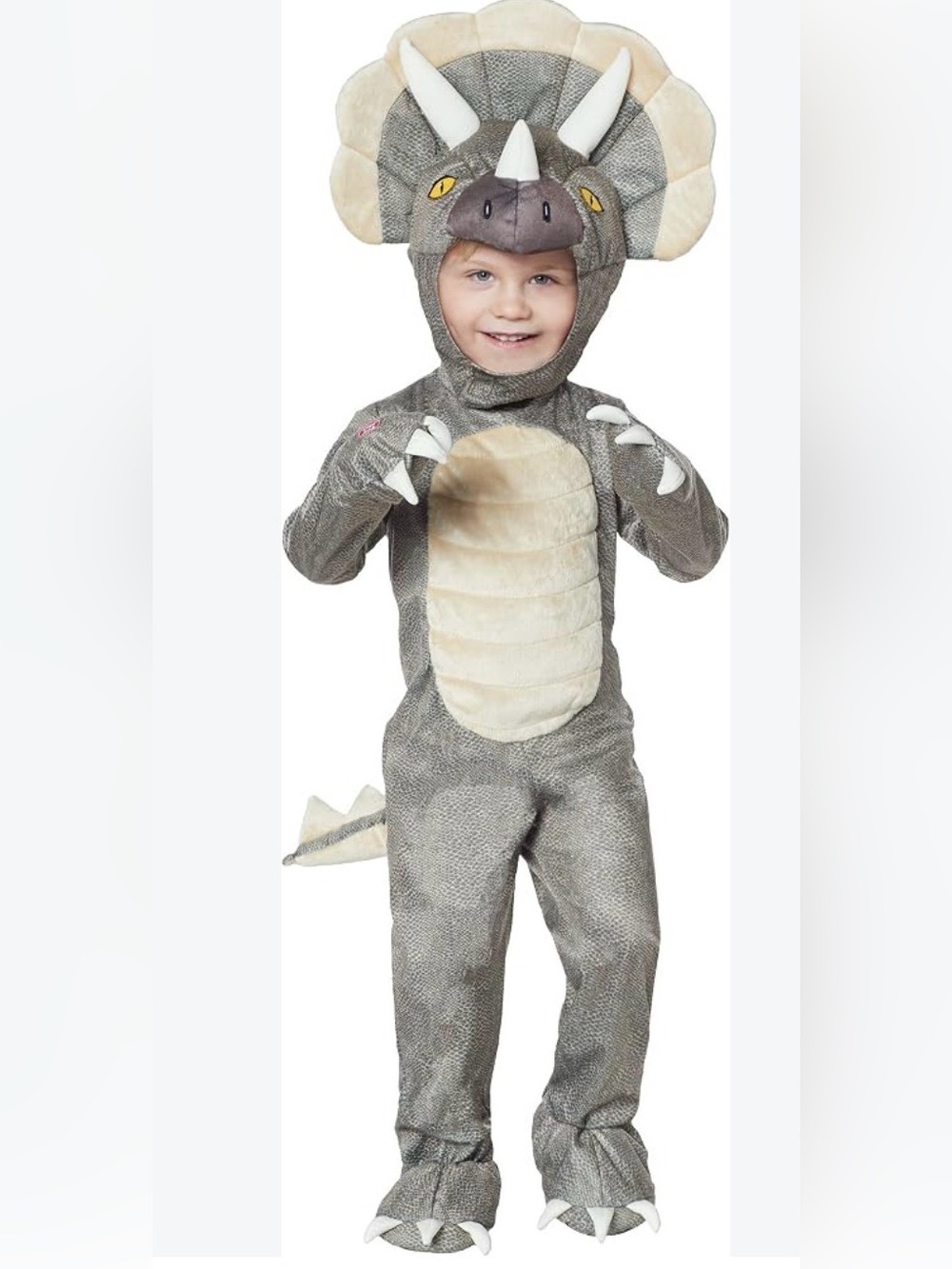 Kids triceratops dinosaur two-piece costume - size 5/6
